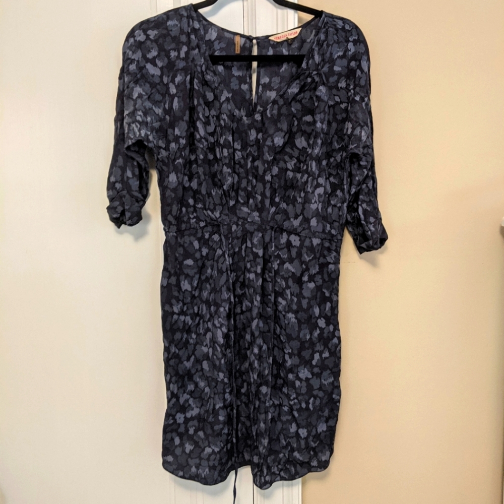 Rebecca Taylor Grey Silk Babydoll Dress Sz 4